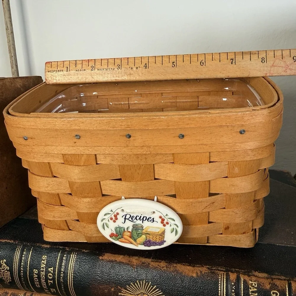 Vintage Longaberger Baskets Lot Of 3 Various Sizes Vegetable Recipe  Signed GUC